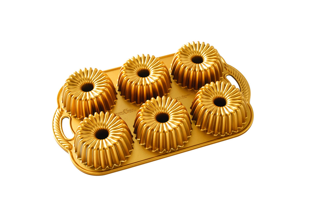 Nordic Ware Backform Brilliance Bundtlette Pan Aluminium Gold, 38cm x 22,2cm, NW 93377 38cm Gold, 38