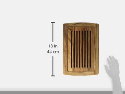 Zassenhaus Brotschneidebrett Gerillt , 42 x 28 x 2 cm , Mit herausnehmbarem Krümelgitter, Akazienhol