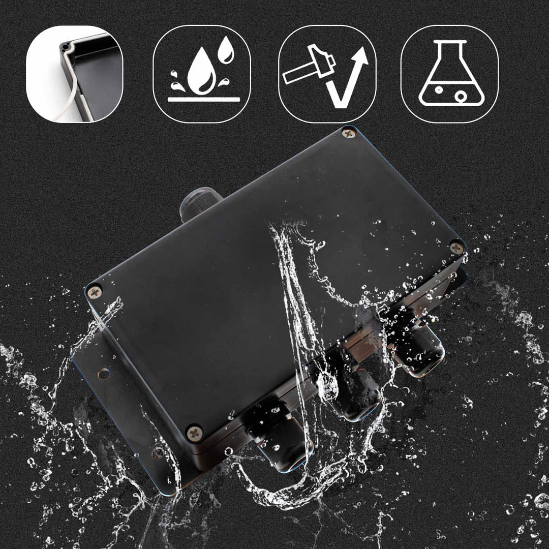 IP66 Abzweigdose Wasserdicht, AMONENZ 4 Wege Verteilerdose Aufputz, Schwarz Aussenverteilerdose, mit