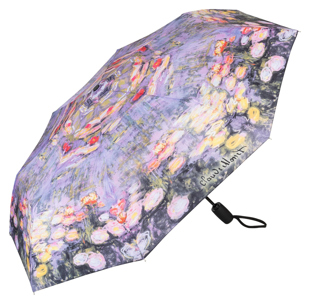 VON LILIENFELD Regenschirm Taschenschirm Claude Monet: Seerosen Windfest Auf-Zu-Automatik Stabil Lei