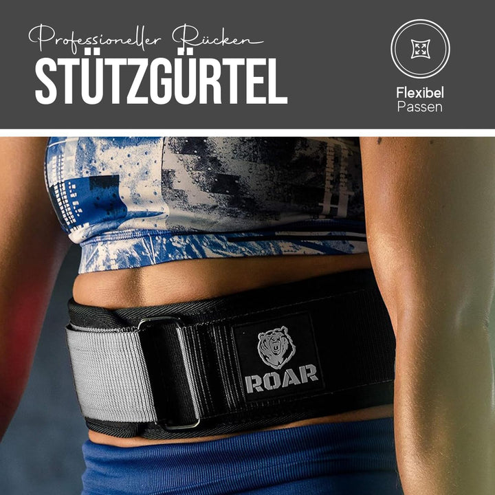 Roar® Gewichthebergürtel V2 - Fitness-Gürtel für Bodybuilding, Krafttraining, Gewichtheben - Trainin