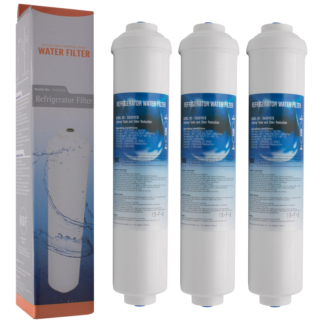 Microfilter Wasserfilter für Samsung, LG, (Side by Side) Kühlschrank Filter extern, 3er Pack