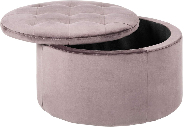 AC Design Rocco Hocker, dusty rosa, Samt, B: 60 x H: 35 x T: 60 cm, 1 Stück, Dusty Rosa