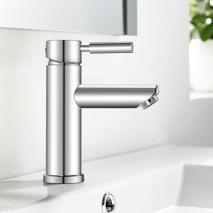 kisimixer Wasserhahn Bad, 304 Edelstahl Waschtischarmatur Mischbatterie Waschbecken Armaturen, Einhe