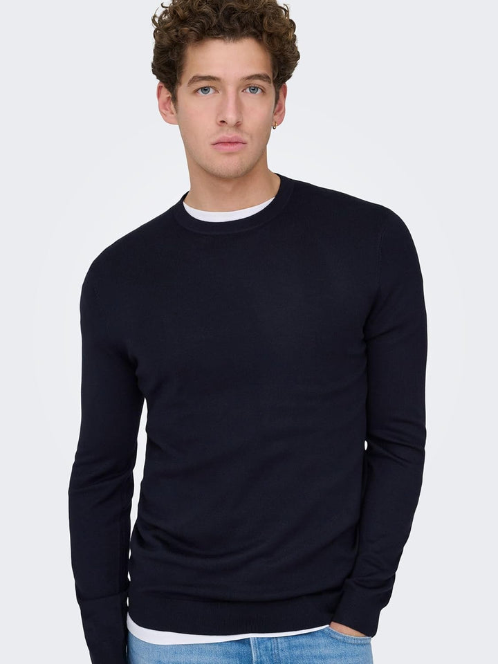 ONLY & SONS Male Strickpullover ONSWYLER Pullover, XS Dark Navy