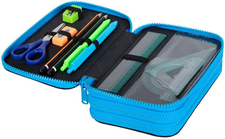COOLPACK XXL Federtasche, federmäppchen Junge, Federmappe Federmäppchen gross 44-teilig mit Aufnäher
