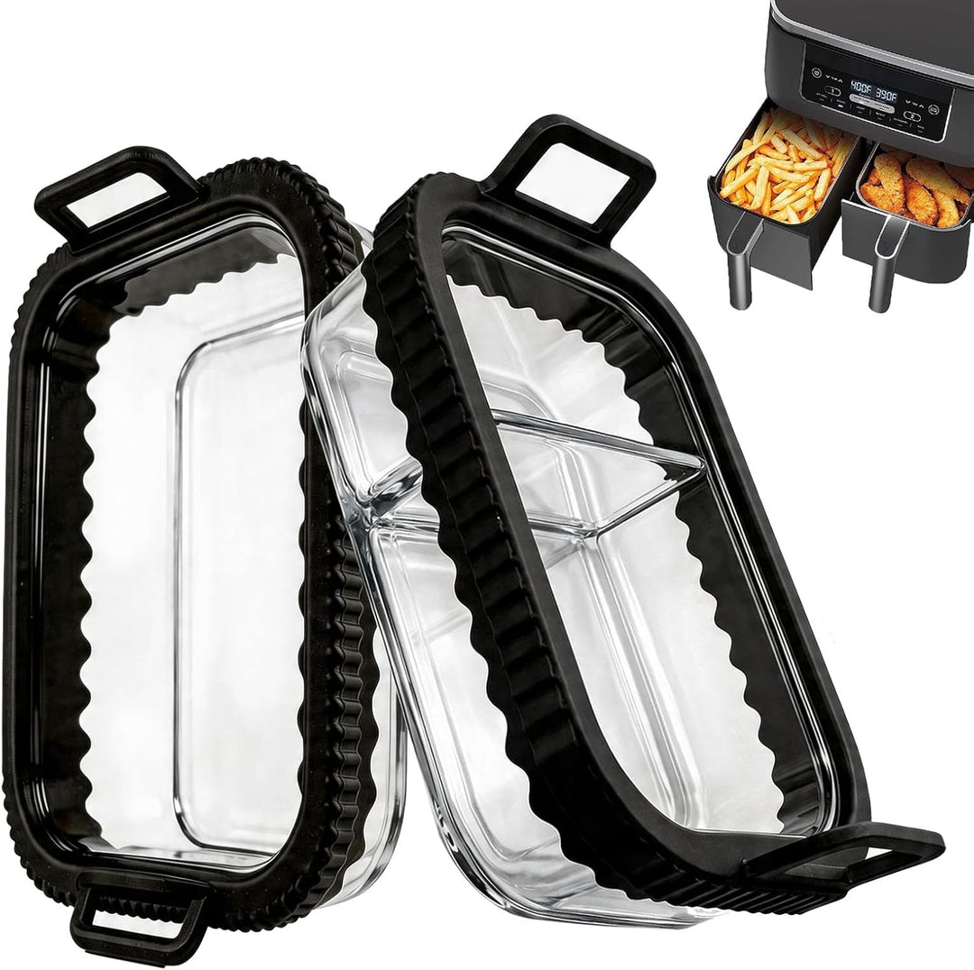 Glas-Auflaufformen für Heissluftfritteusen – Kompatibel mit Ninja Airfryer Zubehör Set – Kompatibel