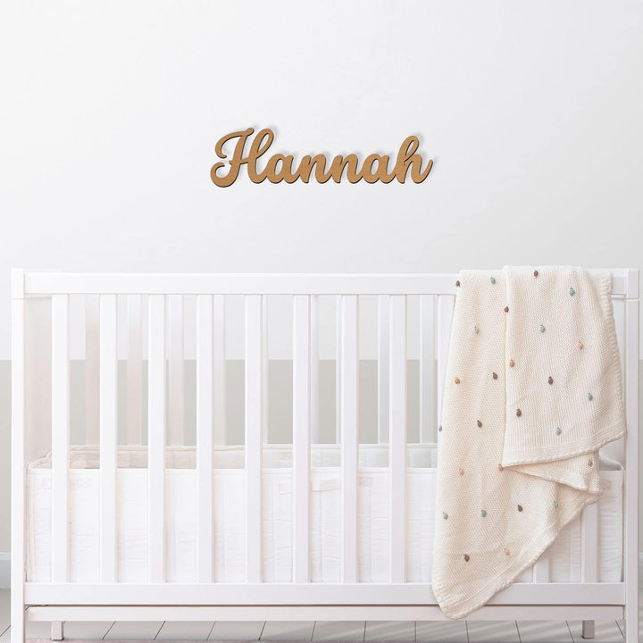 Namofactur Namenslampe Holz Name Hannah Schriftzug I Wandlampe Geschenk Kinder & Erwachsene Wohnzimm