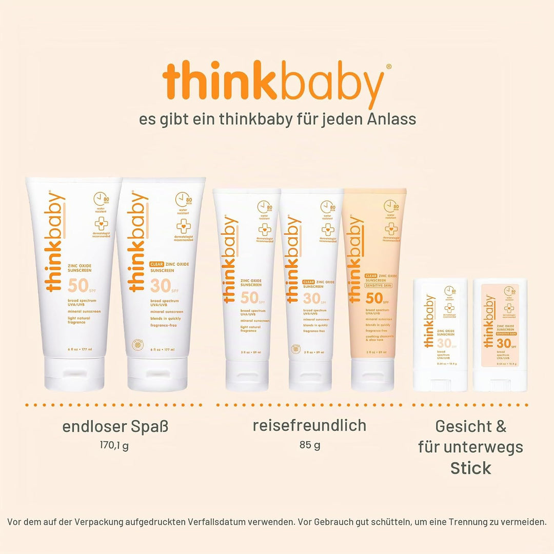 Thinkbaby Sunscreen - Safe - Baby - Spf 50 Plus - 6 Oz