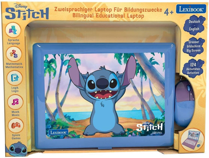 Lexibook, Disney Stitch, zweisprachiger deutsch/englischer Lerncomputer, Spielzeug für Kinder mit 12