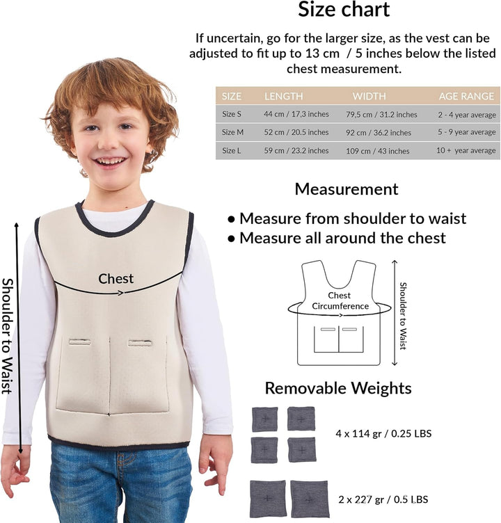 Gewichtsweste Kinder | Weighted Vest als ADHS Hilfsmittel und Autismus Hilfsmittel | Autismus-Sensor