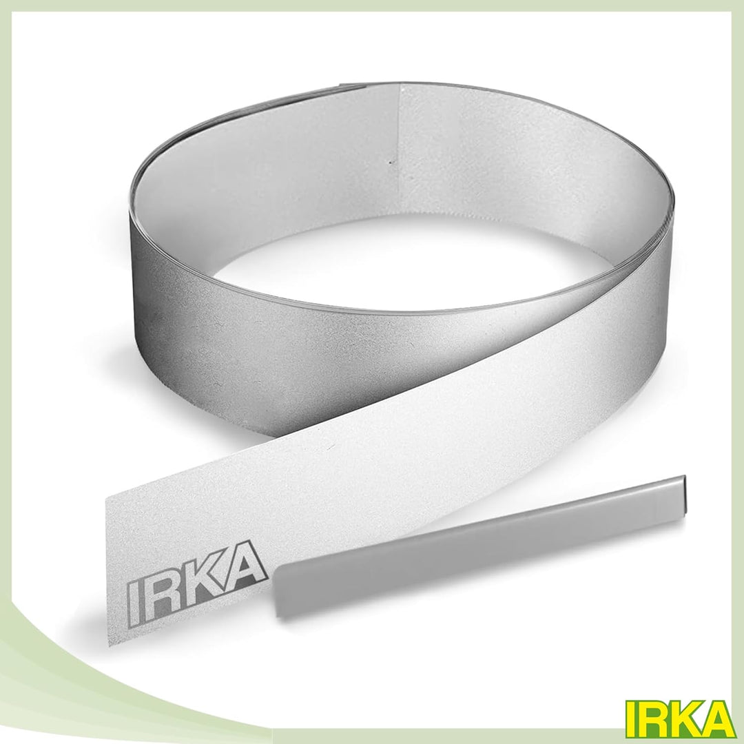 IRKA Rasenkantenband 15 cm x 15m x 1mm Flexible Beeteinfassung | Rasenkante Metall verzinkt 15cm mit