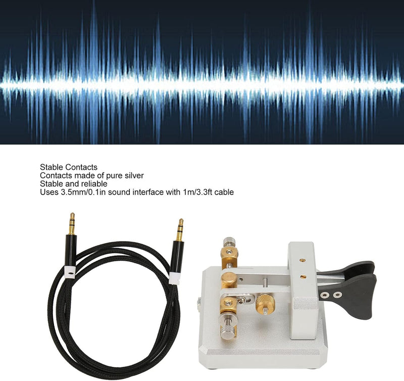 CW Key Automatischer Morse, Morsecode Keyer Shortwave Radio Morse Telegraph Key für Camping, POTA, S