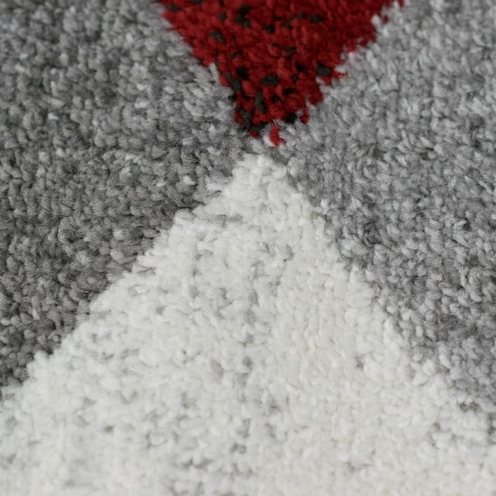 Teppich-Traum moderner Gästezimmerteppich | allergikerfreundlich | abstraktes Muster grau rot, Gröss