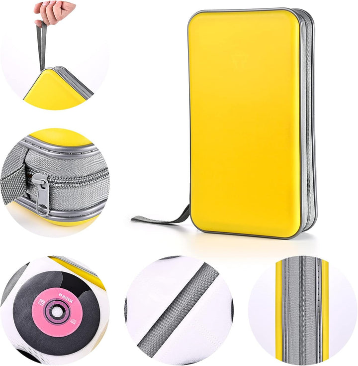 UENTIP CD Tasche 96 Kapazitäten, tragbare DVD-Hülle aus Hartplastik, CD-Organizer, Brieftasche, schü