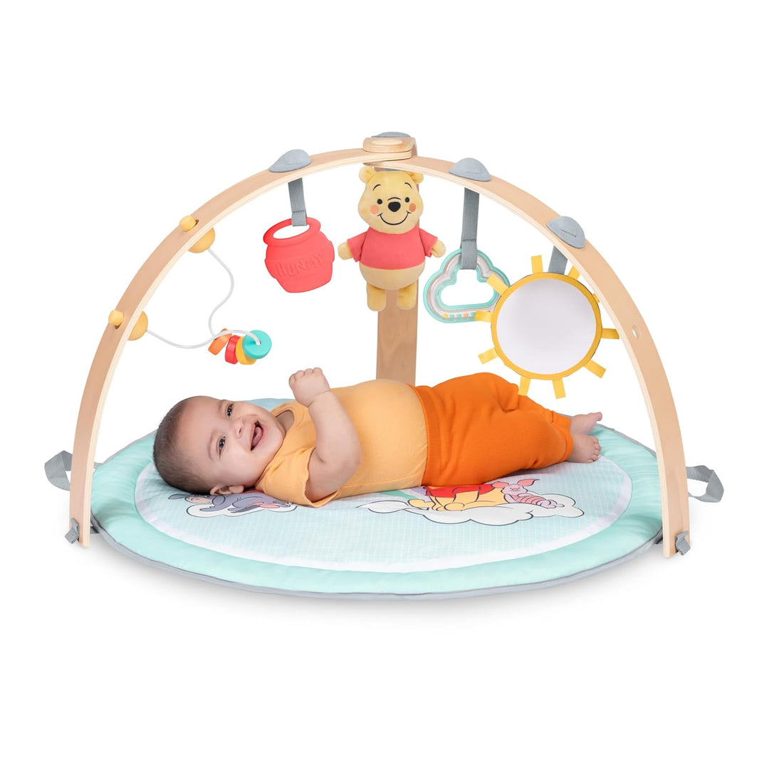 Disney Baby Winnie Puuh Hunny Hangout Activity Gym von Bright Starts, Spielbogen mit Bauchlage‑Kisse