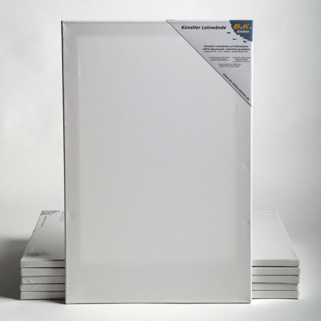 BK BILDERRAHMEN KOLMER 6 B.K. Basic LEINWÄNDE AUF KEILRAHMEN 50x60 cm | Qualitäts Malgrund, malferti
