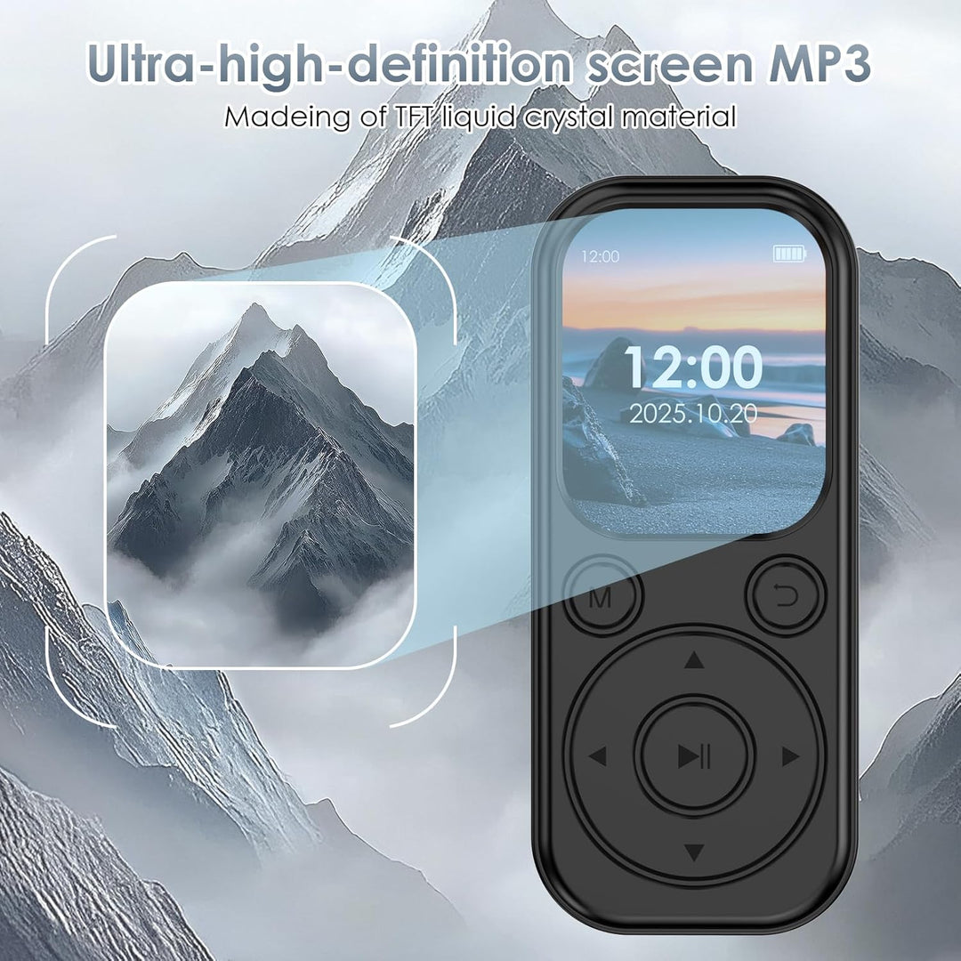 64 GB MP3-Player mit Bluetooth 5.3, tragbarer Musik-Player mit HiFi-Klangqualität und FM-Radio, 300