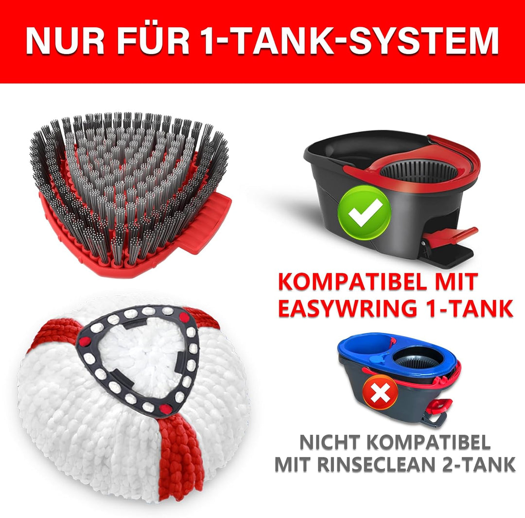 Wischmopp Ersatzbezug für Vileda Turbo Mop, Wischmop Wischer Ersatzköpfe und Bodenwischer Mop mit 2