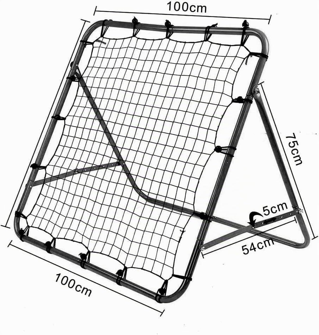 100×100cm Fussball Rebound Netz - Verstellbare 5-Winkel Faltbare &amp; tragbare Rückprallwand, Stabiler