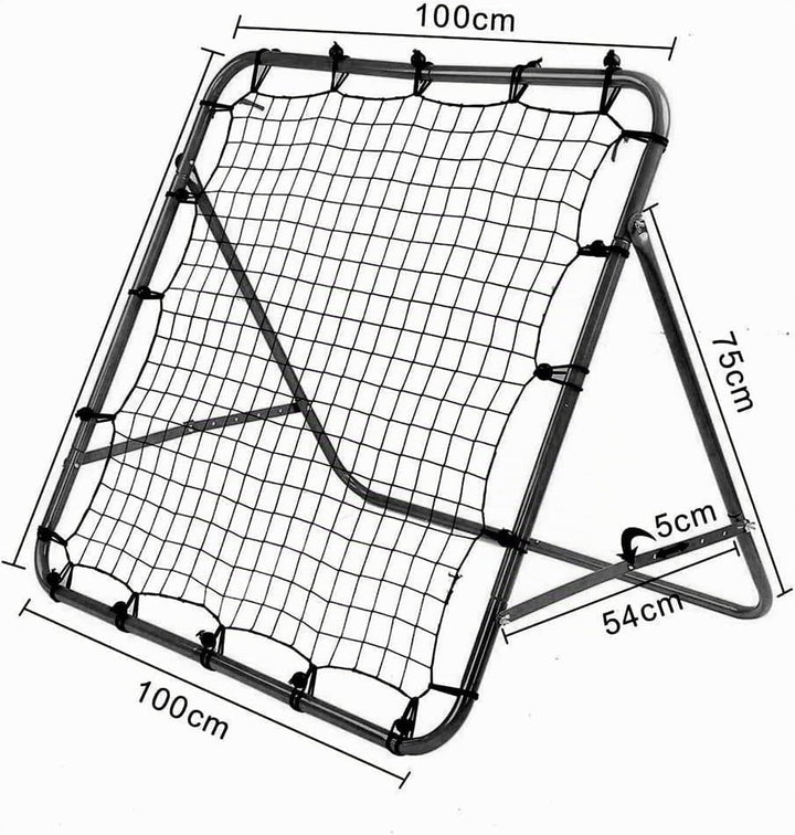 100×100cm Fussball Rebound Netz - Verstellbare 5-Winkel Faltbare &amp; tragbare Rückprallwand, Stabiler