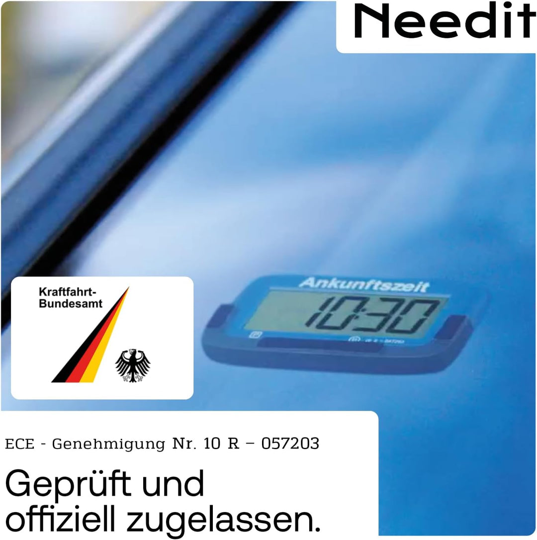 2X Needit Park Micro elektronische Parkscheibe mit Zulassung I Die kleinste Parkscheibe der Welt | D