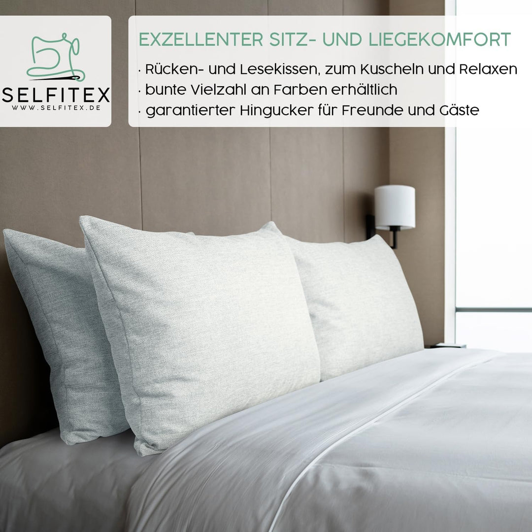 Selfitex Modisches Couchkissen XXL 60x80 cm, Sofakissen mit Füllung und Bezug, kuschelweiches Leseki