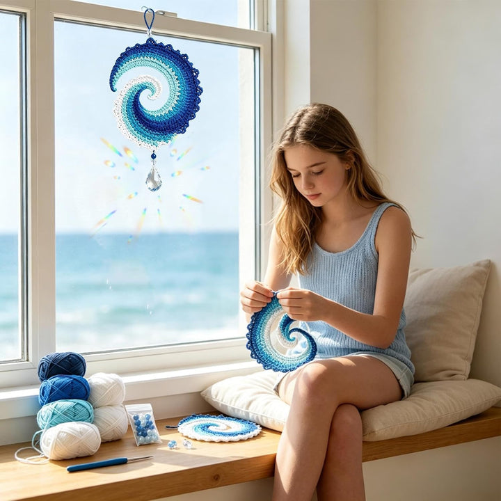 Generisch Häkel-Windspinner Weiche Wiederverwendbare DIY-mit Farbverlauf | Garn-Windspinner-Dekorati