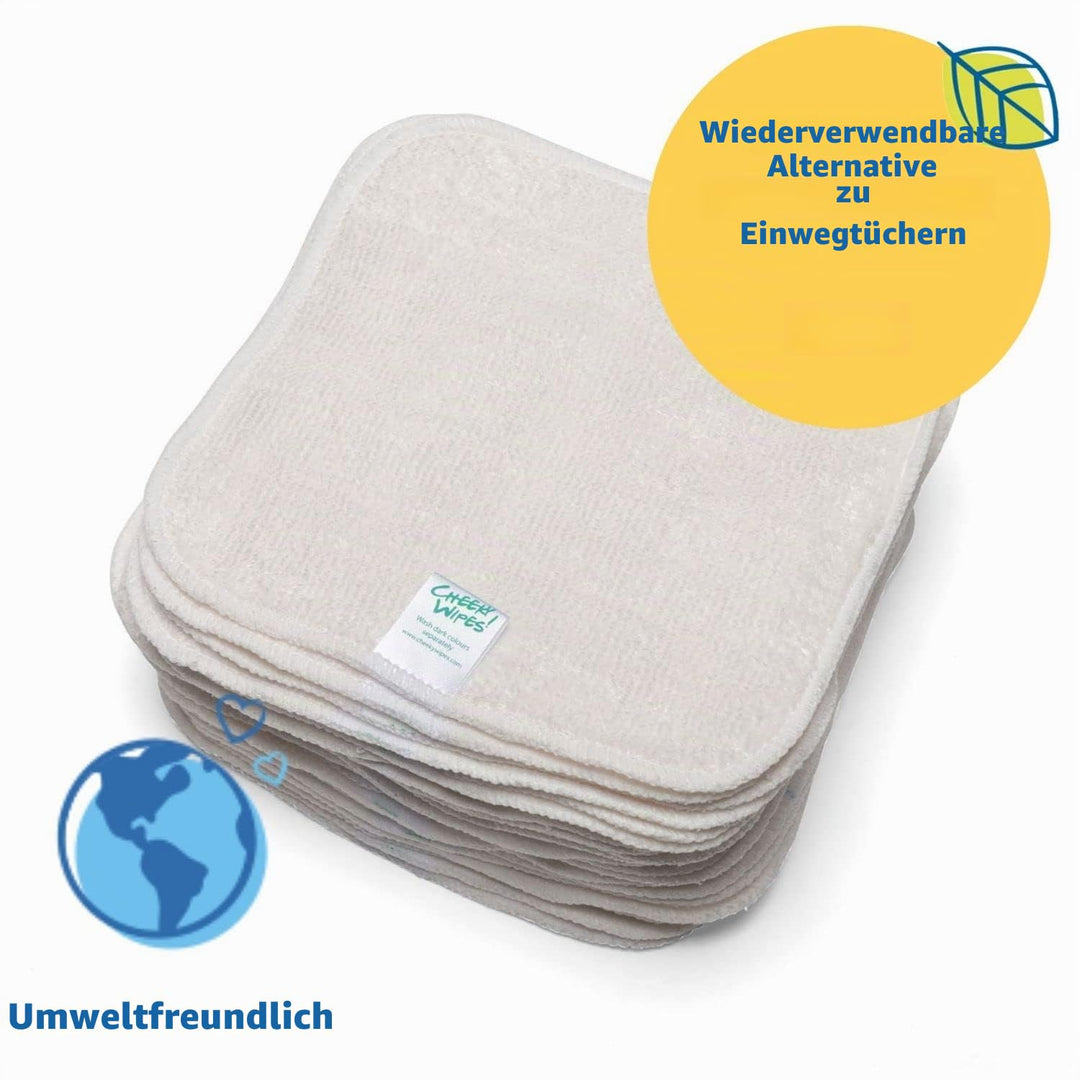 Cheeky Wipes - 25 bamboo terry washable cloth baby wipes by Cheeky Wipes weiss, weiss
