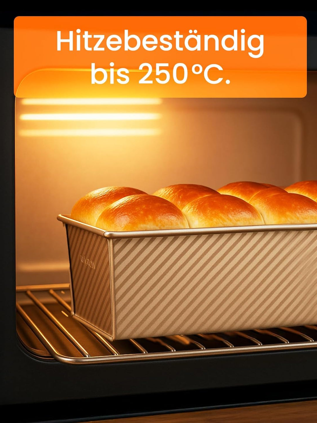 Premium Brotbackform mit Deckel 34,5×13,5×12cm Extra Hohe Toastbrot Backform, Antihaft-Beschichtung,
