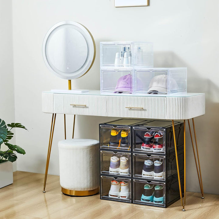 ZLLZUU Schuh-Organizer, Schuh-Aufbewahrungsboxen, 6 Stück, grosse Schuhboxen mit magnetischer Tür, t