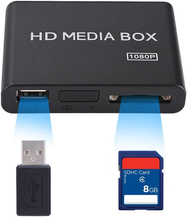 Eboxer 110-240 V Full HD Box Media Player 1080 P Media Player Box Unterstützung USB MMC RMVB MP3 AVI