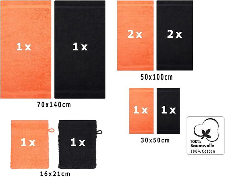 Betz 10-TLG. Handtuch-Set Premium 100% Baumwolle 2 Duschtücher 4 Handtücher 2 Gästetücher 2 Waschhan