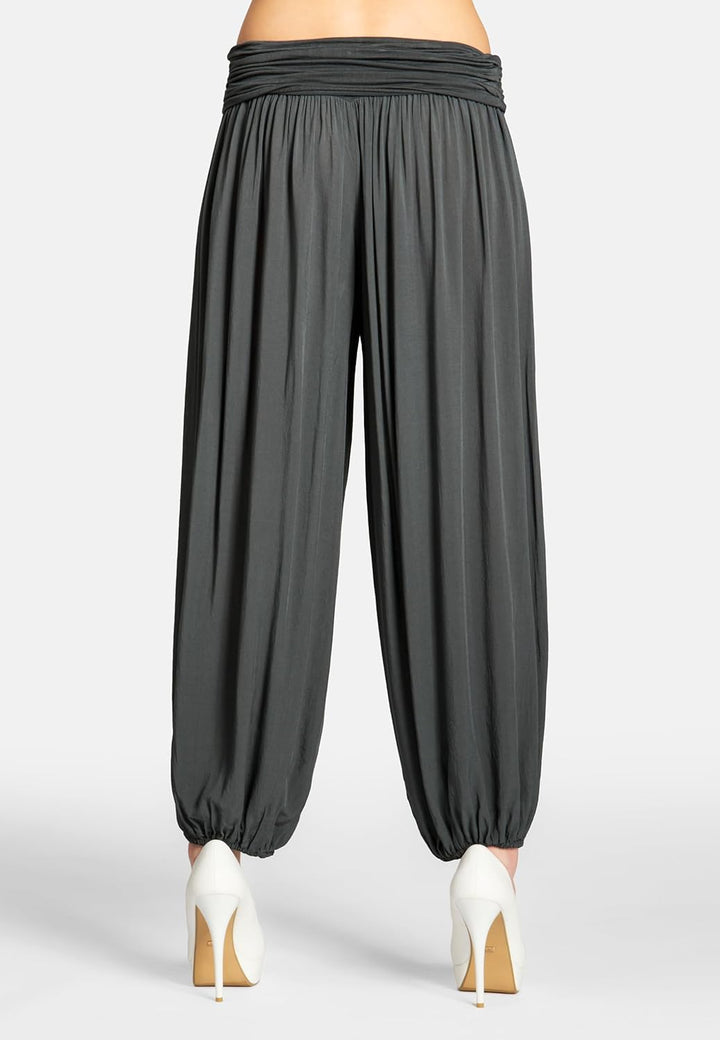 Caspar KHS035 leichte Damen Sommer Haremshose, Farbe:dunkelgrau, Mode Grösse:36