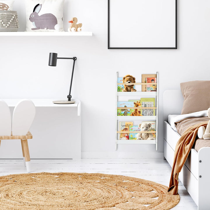 Relaxdays Bücherregal Wolke, 3 Fächer, Kinderbücherregal Wand, HxBxT: 80 x 42,5 x 14 cm, Wolkenregal