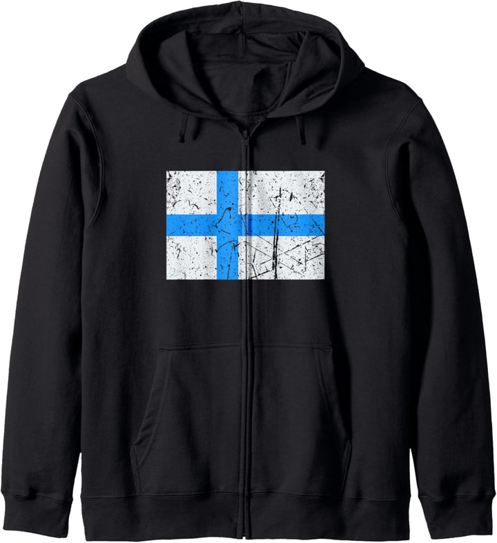 Retro Vintage Finnland Flagge Kapuzenjacke