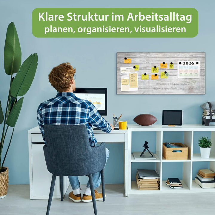 banjado Magnettafel schwarz 78 x 37cm / Magnetwand Metall/Magnetpinnwand als Memoboard/Pinnwand Magn
