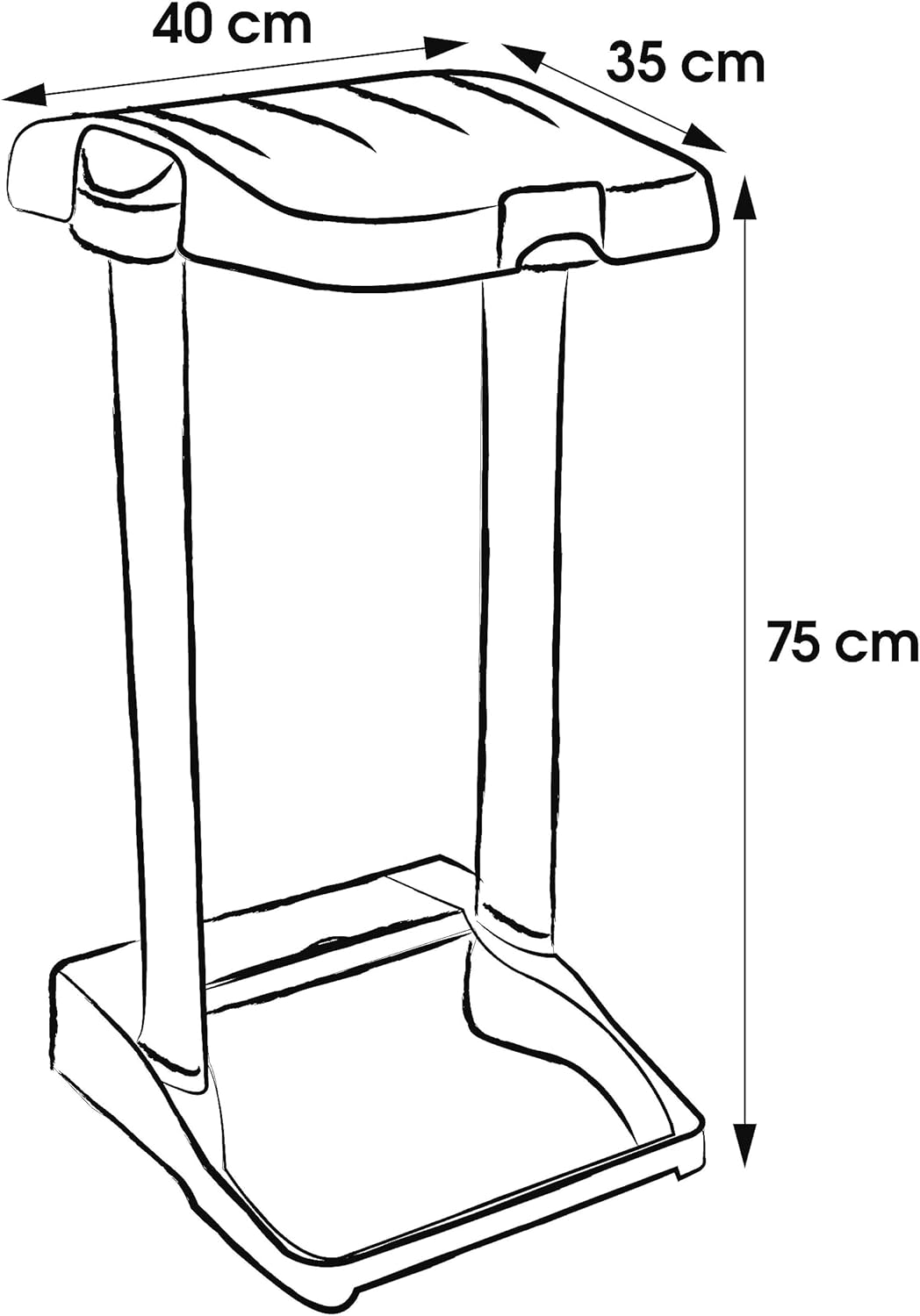 keeeper System-Müllsackständer mit integriertem Aufbewahrungsfach, 60-120 l, Ole, Silber