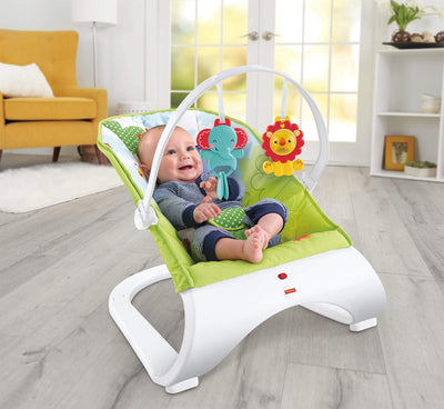 Fisher-Price CJJ79 Comfort Curve Wippe Babyschaukel und Sitz mit, ab nehmbarem Spielbügel inkl. Tier