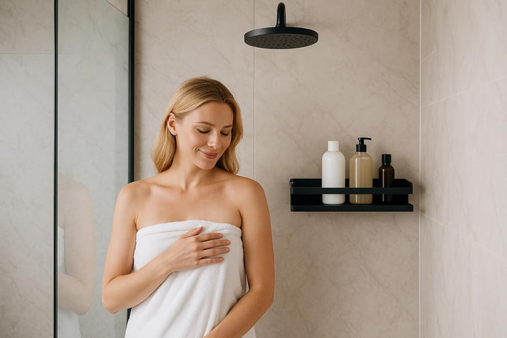 Duschkorb - Badezimmerregal - Duschregal - Shampoo-Halter Ohne Bohren - Rechteckiger Badezimmer-Orga