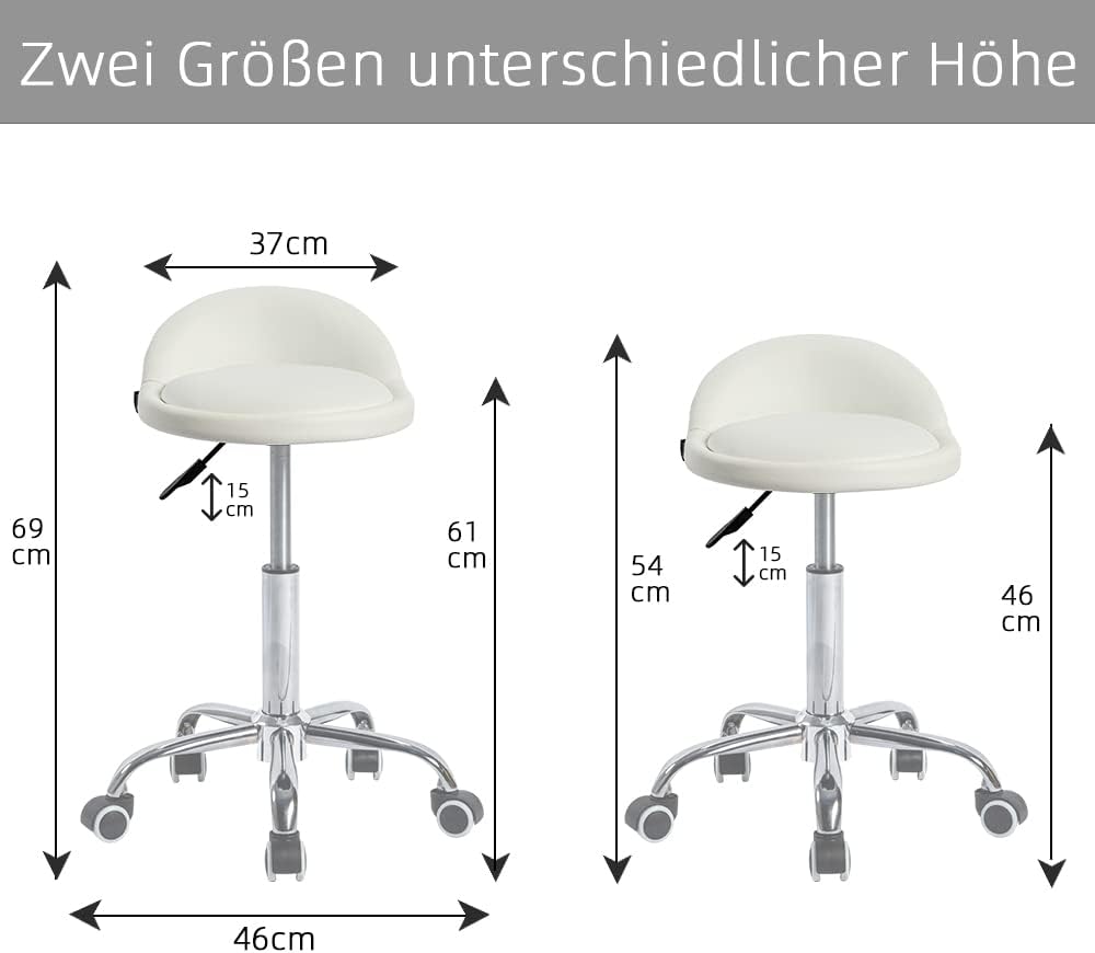Mingone Bürohocker mit Rollen Sattelhocker mit Niedrige Rückenlehne Ergonomische Arbeitsstuhl Kosmet