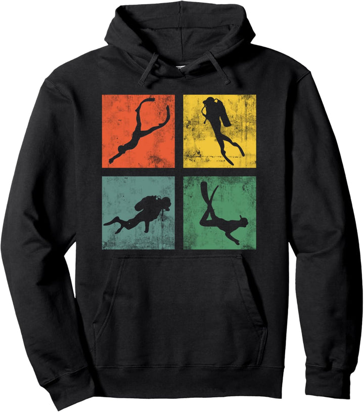 TAUCHER Tauchen Schnorcheln Tauchsport Hobby Vintage Pullover Hoodie