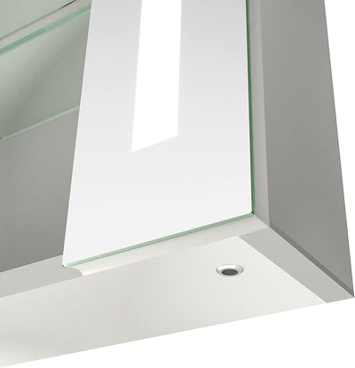 AQUABATOS Spiegelschrank Bad mit Beleuchtung 65x60 cm Badezimmerschrank LED Spiegel Schrank Aluminiu