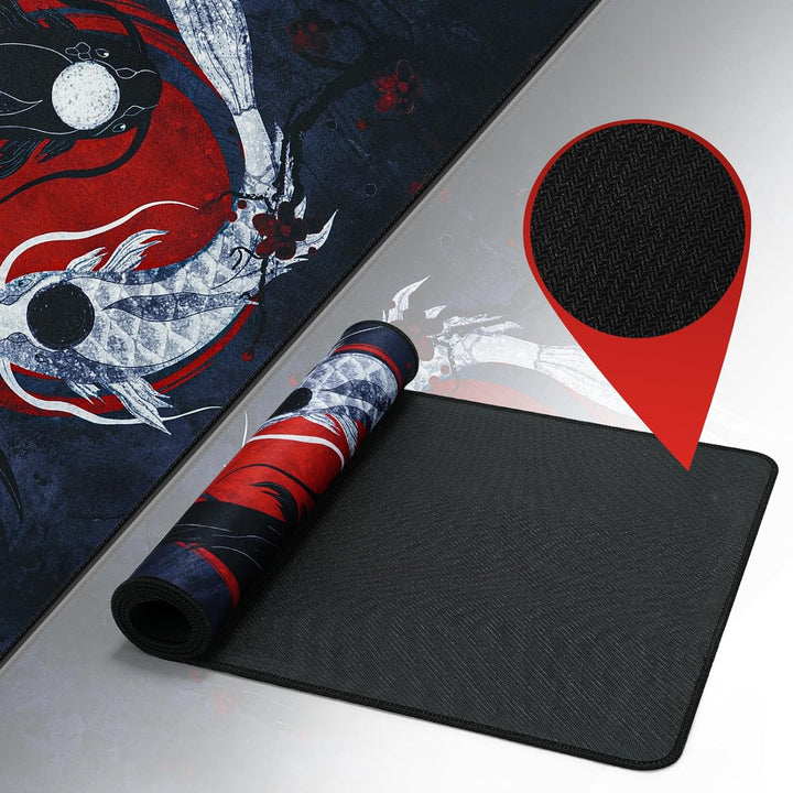 EFISH Japanische Gaming Mauspad XXL 800 x 300 mm Grosses Mauspad Vernähte Kanten Wasserdicht Anti-Ru