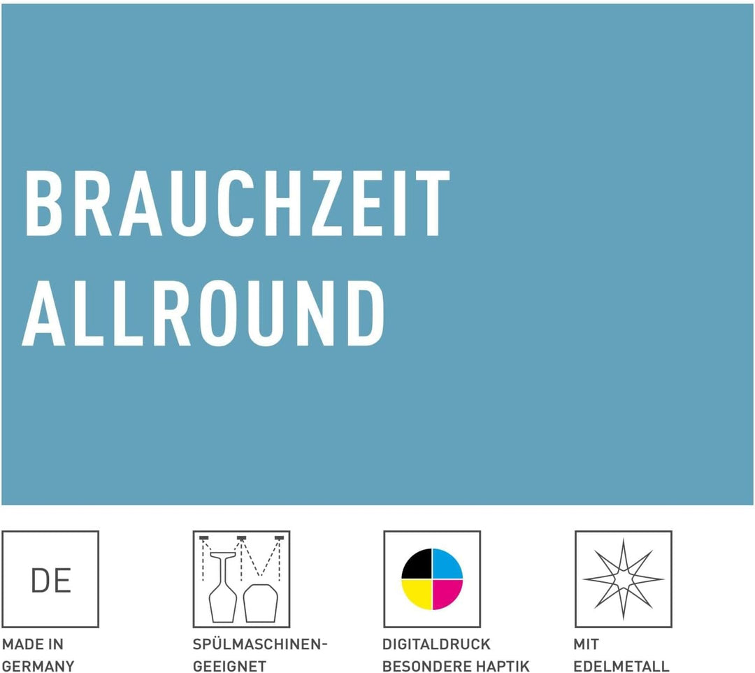RITZENHOFF 3781001 Trinkglas universal 600 ml – Serie Brauchzeit Nr. 1 – 2 Stk. mit abgestimmtem Mot