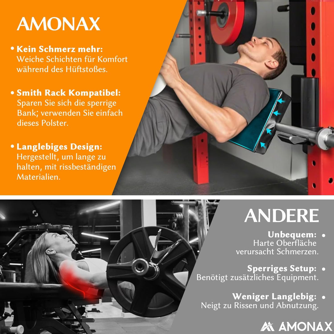 Amonax Hip Thrust Polster Rücken, Extra Dicke Barbell Pad für Langhantel-Rückenschutz, Home Gym Zube