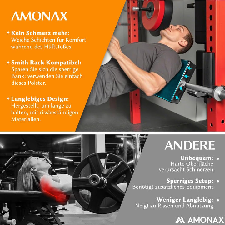 Amonax Hip Thrust Polster Rücken, Extra Dicke Barbell Pad für Langhantel-Rückenschutz, Home Gym Zube