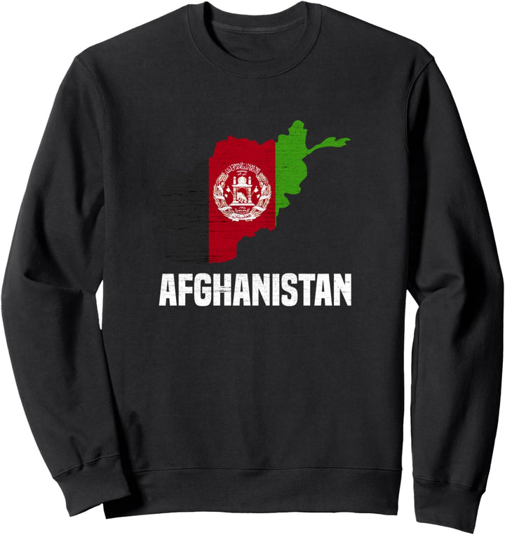 Afghanische Flagge Länderumriss Afghanistan Sweatshirt