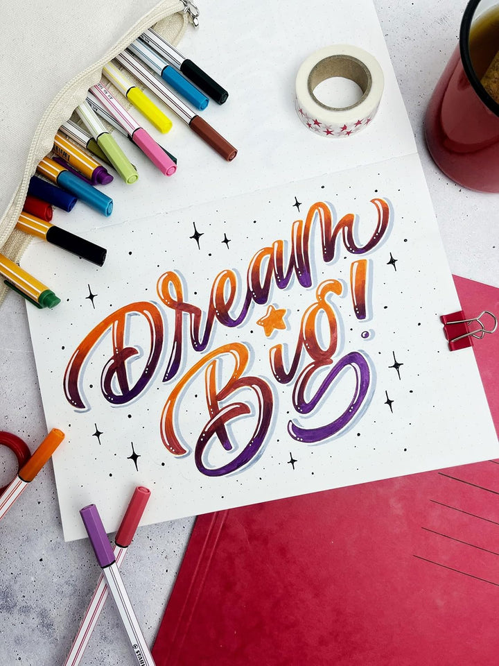 Premium-Filzstift mit Pinselspitze für variable Strichstärken - STABILO Pen 68 brush - ARTY - 24er P