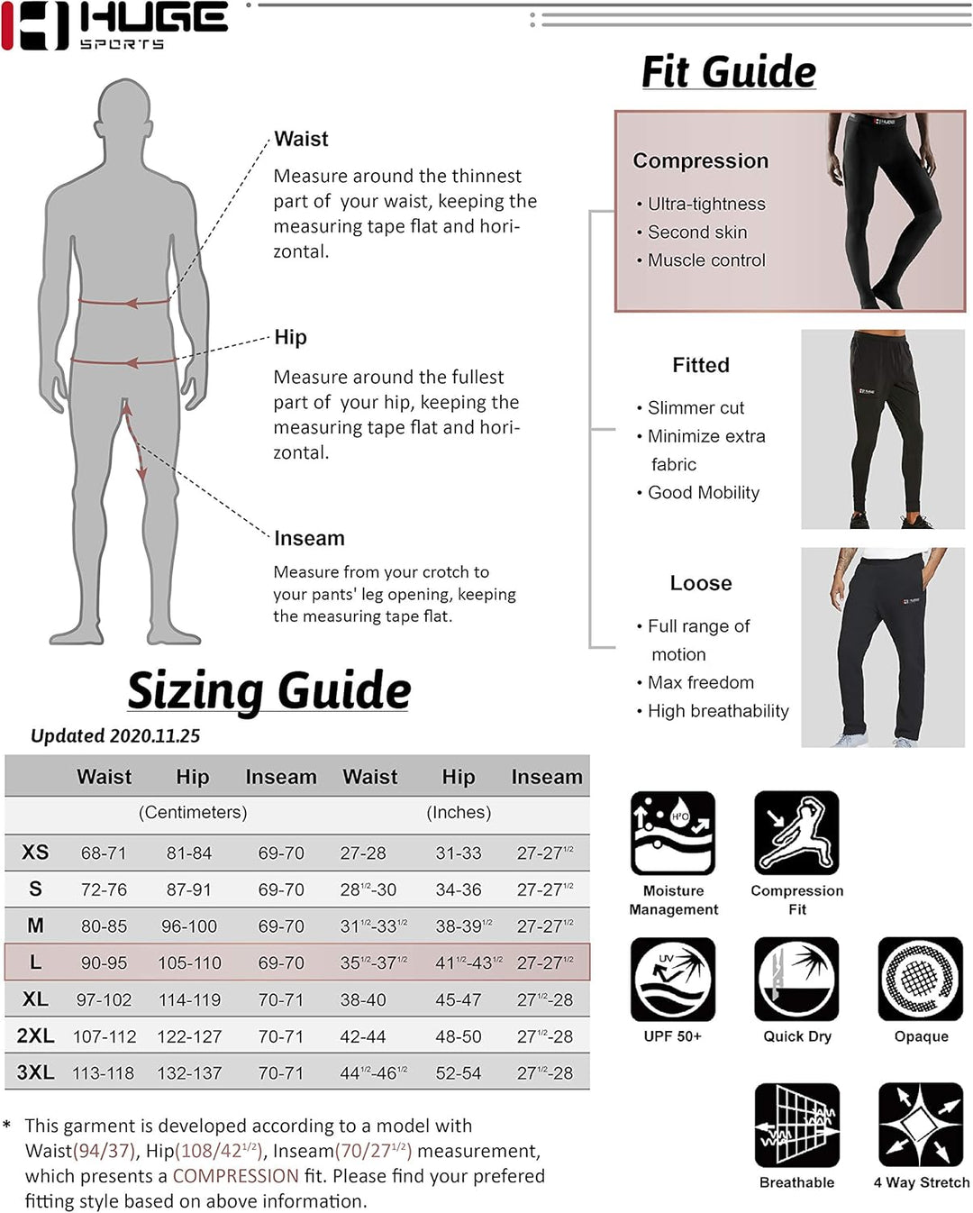 HUGE SPORTS Herren Splice Schwimmhose Kompression Jammer Lang Wilde Serie XXL Schwarz, XXL Schwarz